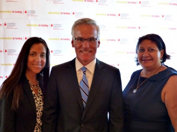 Dan Lasik, Leukemia Ball Executive Committee member, head of Real Estate/Hospitality Practice at Ernst & Young, with colleagues Sandy Aponte and Alice Dantley