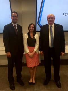 JD Kathuria, Rising Stars of GovCon Chairperson Lisa Shea Mundt (AOC Key Solutions), and Ed Swallow (Vaeros)
